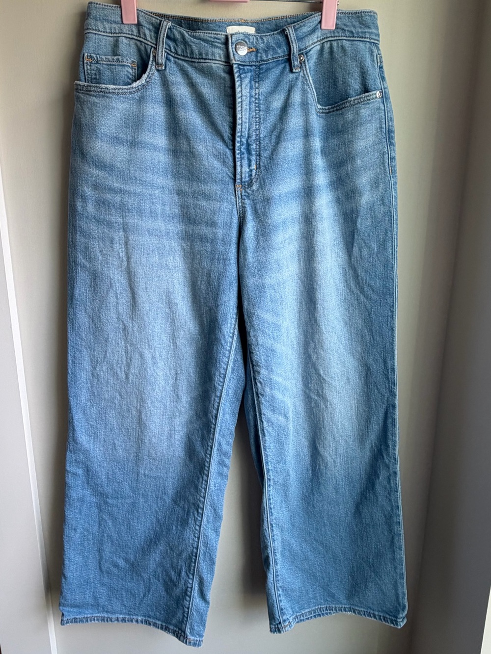 LOFT rivete wide leg crop ankle denim 30